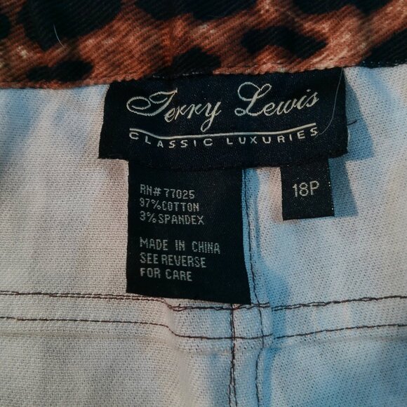TERRY LEWIS CLASSIC LUXURIES JEANS LEOPARD PRINT SIZE 18 P  (197 C) - Picture 9 of 16